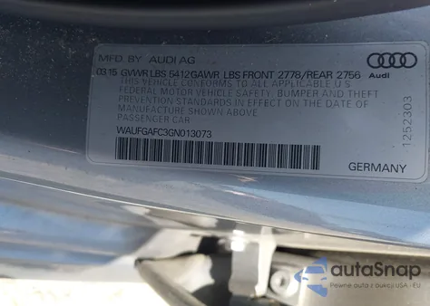 2016 Audi A6 3.0T Premium Plus from USA, damaged, VIN WAUFGAFC3GN013073